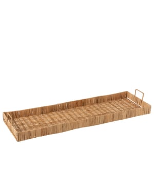 
Tray Long Rectangular Rattan Natural Width29Height11.5Length96Weight0.99 kgCollectionZomer 2022Colour NaturalMaterial compositionIron(25%),rattan(75%) Materiaal: