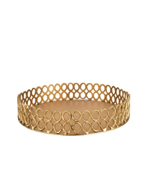 
Tray Round Rings Aluminium Gold Width49Height10Length49Weight2.74 kgCollectionWinter 2021Colour GoldMaterial compositionAluminium(100%) Materiaal: