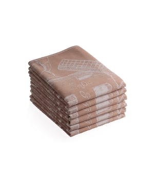 
Deze mooie set met luxe theedoeken past in iedere keuken!De theedoeken zijn gemaakt van katoen. De katoen is van stevige kwaliteit, hierdoor gaan deze lang mee en kunnen deze gewoon op 60 graden gewassen worden. De theedoeken hebben een groot absorptievermogen, waardoor de vaat makkelijk en snel afgedroogd wordt.MogelijkhedenDe theedoeken zijn te gebruiken voor diverse doeleinde. Zoals; drogen, servet en schoonmakenKeukencollectieDeze keukencollectie is verkrijgbaar in verschillende patronen en kleuren. Ieder patroon is te bestellen in een set van 6 theedoeken. Unieke eigentijdse designs keukentextiel. Tevens verkrijgbaar bijpassende keukendoeken.MatenDe theedoeken hebben een formaat van 50x70 cm.MaterialenOnze doeken zijn gemaakt van hoogwaardige kwaliteit katoen. Waardoor ze lang mee gaan en netjes blijven. Daarnaast zijn ze voorzien van een handige ophanglus.WasvoorschriftenDe theedoeken kunnen gewassen worden tot 60 °C . De theedoeken mogen in de droger, mits op een lage temperatuur.Inhoud verpakking6 theedoeken 50x70 cm in uniek eigentijds patroonProduct specificaties:100% katoenSet van 6 theedoekenFormaat 50x70 cmWassen tot 60 gradenDrogen op een lage temperatuurBSCI - gecertificeerdOekotex - gecertificeerd - Afmeting: 50 x 70 cm - Kleur: Bruin - Materiaal: Katoen