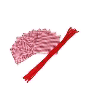
Ontdek de charlottes voor jampotten met rood-wit vichy-patroon, decoratief, ze zullen uw jampotten bedekken. De rode/witte vichy-patronen van de vierkanten van de charlottes voor jampotten meten 3 mm. De charlottes voor jampotten worden geleverd in een set van 12 vierkanten en 12 touwtjes om charlottes te maken. Materiaal: 100% katoen + 100% polypropyleen. Afmetingen: 14,5 x 14,5 cm. Merk: CaliCosy Kleur: White