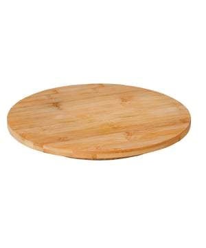 
Draaibaar serveerplateau van Bamboe. Het plateau kan 360 graden ronddraaien. Draai- en serveerschaal gemaakt van 100% FSC®-gecertificeerd bamboe staat voor serveren van zijn meest elegante en natuurlijke kant. Schik vleeswaren en antipasti voor heerlijke hapjes snel op het draaiplateau en je bent klaar om te serveren! De kogelgelagerde draaitafel is uitermate handig omdat alles gemakkelijk toegankelijk is voor iedereen aan tafel. Na het eten maak je het draaiplateau kort schoon met warm water en een beetje afwasmiddel voordat het in de keukenkast wacht op je volgende gebruik.Specificaties:Doorsnede: 35 cmHoogte 3 cmMateriaal: BamboeAnti-slip voetenHitte bestendigVoorzien van kogelgelagerde draaischijfSnijvast oppervlakZacht voor het mesHoge snijweerstand - Afmeting: 35 - Kleur: Bruin - Materiaal: Bamboe