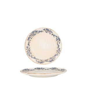 
Stap in een wereld waar de tijd stilstaat... Elk stuk in deze collectie vertelt een verhaal van erfgoed en nostalgie. Geïnspireerd door de elegante charme van de zorgvuldig bewaarde antieke borden van onze grootmoeders, straalt de 'Grandma'-serie een tijdloze allure uit die generaties overstijgt.Specificaties:- Magnetron en oven veilig: dankzij onze duurzame grondstoffen en uitgebreide R&D-inspanningen; kunnen onze producten veilig worden gebruikt in de magnetron en oven, zelfs voor de hoge temperatuurvereisten van restaurants.- Vaatwasserbestendig: de horeca vraagt ​​om snelle service-to-cleaning cycli. Ons hoogbestendige beglazingsproces beschermt alle Bonna-producten in een zeer corrosieve industriële vaatwasseromgeving om te voldoen aan de snelle cyclusbehoeften.- Thermische schokbestendig: onze producten zijn duurzaam tegen plotselinge temperatuurschommelingen en onder extreme temperatuuromstandigheden in de keuken met een hard glazuuroppervlak en hoogwaardige grondstoffen.- Glazuurschade resistent: Krassen zijn een veelvoorkomend probleem in de food- en cateringsector. Dankzij onze uitgebreide R&D-inspanningen; biedt onze ultramoderne beglazingstechniek een hoge krasbestendigheid in al onze producten.- Edge Chip Garantie: Het gehele Bonna-productassortiment geïdentificeerd met de "b" daagt de strengste normen uit en kan jarenlang worden gebruikt door te voldoen aan de eisen van de Horeca-industrie.Materiaal: PorseleinKleur: Multicolour