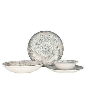 
Voeg een zijdezacht tintje toe aan uw keuken en leven met onze unieke collecties. Rinart porselein streeft ernaar om de traditie van het verleden duurzamer te maken met de moderne ontwerpen van de toekomst. Om dit doel te bereiken komen alleen de beste materialen uit de handen van bekwame ambachtslieden tot leven en raken ze de levens van gewone mensen die verhalen delen rond de tafel.Deze set bevat:- 6 dinerborden 27 cm- 6 dessertborden 23 cm- 6 diepborden 25 cm (1200cc)- 6 kommetjes 16 cm (400cc)Specificaties:- Magnetronbestendig: Dankzij onze duurzame grondstoffen en uitgebreide R&D-inspanningen; kunnen onze producten veilig in de magnetron worden gebruikt.- Vaatwasmachinebestendig: Alle producten van Rinart zijn vaatwasmachinebestendig. Je hoeft je nooit zorgen te maken over het in de vaatwasser zetten van de vaat.- Thermische schokbestendig: onze producten zijn duurzaam tegen plotselinge temperatuurschommelingen en onder extreme temperatuuromstandigheden in de keuken met een hard glazuuroppervlak en hoogwaardige grondstoffen.- Glazuurbeschermend: Krassen zijn een veelvoorkomend probleem als het om porseleinen serviesgoed gaat. Rinart biedt een hoge duurzaamheid tegen krassen.- Edge Chip Garantie: Het volledige Rinart-productassortiment is uitgerust met een hoge chipweerstand. Dit beschermt ze tegen schokken.Materiaal: PorseleinKleur: Multicolour