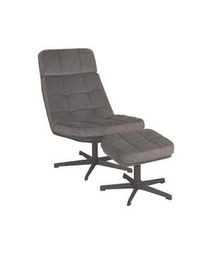 
Draaifauteuil Alvar met Hocker van LABEL51, uitgevoerd in Antraciet Cosmo, staat voor comfort en stijl. Deze fauteuil is niet alleen strak in zijn design, maar nodigt ook uit voor ultieme ontspanning door de bijgeleverde hocker.Het robuuste frame van de fauteuil biedt ultieme stabiliteit en steun, terwijl de draaifunctie van de stoel extra gemak en veelzijdigheid biedt. De Antraciet Cosmo bekleding staat daarnaast garant voor gemakkelijk onderhoud en jarenlange kwaliteit.Elk detail van deze fauteuil legt een sterke nadruk op zowel stijl als functionaliteit. Dit maakt de Draaifauteuil Alvar met Ottomane een onmisbaar element binnen ieder interieur.• De Alvar draaifauteuil verzekert uitstekende stabiliteit en ondersteuning met zijn unieke draaifunctie en bijgeleverde ottomane• De Alvar draaifauteuil biedt een elegant design dat is geoptimaliseerd voor maximaal comfort• De Alvar draaifauteuil verzekert uitstekende stabiliteit en ondersteuning met zijn unieke draaifunctie - Afmeting: 57x53x83 - Kleur: Antraciet - Materiaal: Stof