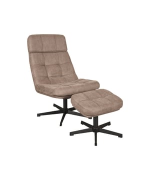 
Draaifauteuil Alvar met Hocker van LABEL51, uitgevoerd in Taupe Micro Suede, staat voor comfort en stijl. Deze fauteuil is niet alleen strak in zijn design, maar nodigt ook uit voor ultieme ontspanning door de bijgeleverde hocker.Het robuuste frame van de fauteuil biedt ultieme stabiliteit en steun, terwijl de draaifunctie van de stoel extra gemak en veelzijdigheid biedt. De Taupe Micro Suede bekleding staat daarnaast garant voor gemakkelijk onderhoud en jarenlange kwaliteit.Elk detail van deze fauteuil legt een sterke nadruk op zowel stijl als functionaliteit. Dit maakt de Draaifauteuil Alvar met Ottomane een onmisbaar element binnen ieder interieur.• De Alvar draaifauteuil verzekert uitstekende stabiliteit en ondersteuning met zijn unieke draaifunctie en bijgeleverde ottomane• De Alvar draaifauteuil biedt een elegant design dat is geoptimaliseerd voor maximaal comfort• De Alvar draaifauteuil verzekert uitstekende stabiliteit en ondersteuning met zijn unieke draaifunctie - Afmeting: 57x53x83 - Kleur: Taupe - Materiaal: Suede