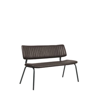 
Eetkamerbank Gusto van LABEL51 is een stijlvolle en moderne toevoeging aan elke eetruimte. Met zijn strak design en Donkerbruine Kunstlederen stoffering straalt deze eetkamerbank een tijdloze elegantie uit. Het verticale stiksel en het minimalistische frame van zwart metaal geven de bank een eigentijdse en luxe uitstraling. Dankzij het comfortabele zitvlak en de rugleuning biedt de bank een prettige zitervaring, perfect voor lange, gezellige diners. - Afmeting: 63x120x81 - Kleur: Bruin - Materiaal: Kunstleer