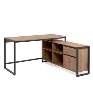 
Ontdek onze Modulaire Hoekbureau in eikenhouten decor van 139 cm - Praag. Dit bureau biedt je veel opbergruimte dankzij de vele opbergmogelijkheden. Het is modulair en ideaal omdat het zowel rechts als links kan worden geplaatst, afhankelijk van je wensen. De kabeldoorvoer maakt het gemakkelijk om een computer te gebruiken. Het industriële ontwerp past bij alle interieurstijlen. Productkenmerken: Materialen: Spaanplaten / MDF. 1 lade. 1 deur. 4 planken. Kan zowel links als rechts worden gemonteerd, zoals je wilt. Decor in ambereiken en antracietgrijs. Afmetingen van het product: Lengte 139 cm x Breedte 142 cm x Hoogte 75 cm - Nettogewicht: 46,5 kg. Afmetingen van de verpakking: Verpakking nr. 1: Lengte 143 cm x Hoogte 69 cm x Diepte 8 cm - Bruto gewicht: 27,5 kg. Verpakking nr. 2: Lengte 110 cm x Hoogte 43,5 cm x Diepte 13 cm - Bruto gewicht: 21,5 kg. Totaal bruto gewicht: 49 kg. Merk: CaliCosy Kleur: Wooden Effect