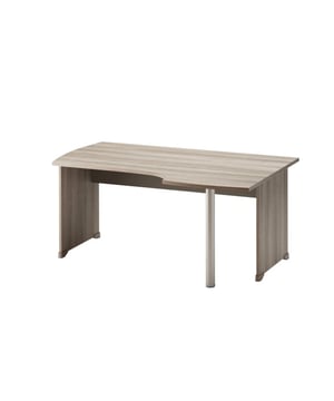 
De JAZZ+ collectie is functioneel en verfijnd in beuken of grijs eiken, onze 2 heldere en moderne afwerkingen - Het compacte 90° rechte bureau is het ideale bureau om in alle sereniteit te werken thuis, op kantoor of op het werk. Het vormt een hoek van 90° aan de rechterkant om meer werkruimte te bieden. - Het bureau is ook verkrijgbaar met een hoek van 90° links en in twee afwerkingen: beuken of grijs eiken - Onderkant, voorkant en bovenbladen van grijs eiken zijn gemelamineerd voor een grotere stevigheid in de tijd - Kenmerken van het hoekbureau - Breedte 160 cm x Hoogte 74 cm x Diepte 105 cm - Boven- en zijkanten van gemelamineerd spaanplaat dat grijs eiken of beuken imiteert, randen in Dezelfde afwerking met afgeschuinde randen aan de voor- en achterkant van het bovenblad. - Achterwand van gemelamineerde spaanplaat met donkergrijze imitatie, randen in Dezelfde afwerking. - In hoogte verstelbare buispoot met een diameter van 60 mm in grijs gelakt staal. - Bureauglijders in ABS satijngrijs. Merk: CaliCosy Kleur: Wooden Effect
