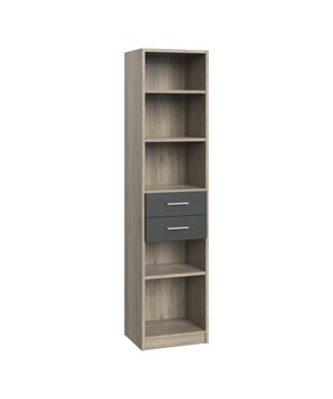 
Ontdek onze Bibliotheek met 5 planken en 2 laden - L48 cm. Dankzij de verticale opbergruimte neemt deze bibliotheek geen vloerruimte in beslag. Met 5 planken en 2 laden kunt u al uw spullen naar keuze opbergen. De eigentijdse stijl past bij elk interieur. Productkenmerken: Hoofdmateriaal: Spaanplaat. Twee kleuren: Wit met eiken decor / Eiken San Remo met wit decor / Eiken San Remo met grafiet decor. Productafmetingen: Lengte 48 cm x Hoogte 197 cm x Diepte 40 cm - Nettogewicht: 40 kg. Pakketafmetingen: Pakket nr. 1: Breedte 39 cm x Diepte 202 cm x Hoogte 10,5 cm - Brutogewicht: 42 kg. Merk: CaliCosy Kleur: Wooden Effect