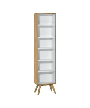 
Ontdek onze boekenkast met 5 boekenplanken en zijn op de natuur geïnspireerde stijl. Deze boekenkast is ideaal voor het inrichten van elke kamer in huis en brengt opbergruimte in uw ruimte terwijl hij weinig ruimte inneemt. De bovenste, middelste en onderste legplanken zijn in hoogte verstelbaar. De andere 2 legplanken zijn vast.Producteigenschappen:5 legplankenMassief houten poten (Eiken)Gemaakt in EuropaLabel PEFCProductafmetingen:Breedte 50,5 cm x Diepte 60 cm x Hoogte 208 cmGewicht 32,55 kgProductsamenstelling:Gemaakt van melamine spaanplaatMassief houten poten. (Eiken)Afmetingen verpakking:Pakket 1: Breedte 72,5 cm x Diepte 61,5 cm x Hoogte 12,5 cm - Gewicht 15,6 kgPakket 2: Breedte 192 cm x Diepte 41,5 cm x Hoogte 6,5 cm - Gewicht 20,7 kgNature is een elegante collectie die puur design en zachte lijnen combineert met hout en witte decoraties. De massief houten poten die de structuur van het meubel verhogen, geven het een indruk van lichtheid en een sterke Scandinavische inspiratie. De Nature collectie bestaat uit dressoirs, ladekasten, rekken, kasten en vitrinekasten om elke ruimte in uw huis stijlvol in te richten. Merk: CaliCosy Kleur: Wooden Effect