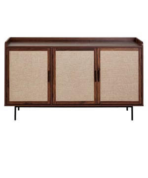 
Productkenmerken:  Dressoir met 3 deuren.Opstaande rand aan de bovenkant van het meubel.3 deuren met frame.Middenpaneel bekleed met echt beige textiel.Meubel met walnootdecor.Potten van zwart metaal.Productafmetingen: Breedte 39,5 cm x Lengte 140 cm x Hoogte 79 cm - Nettogewicht: 37 kg.Paketafmetingen: Pakket nr. 1: Breedte 47 cm x Lengte 148,5 cm x Hoogte 11 cm.Pakket nr. 2: Breedte 51,8 cm x Lengte 71,7 cm x Hoogte 13 cm.Totaal brutogewicht: 39,9 kg. Merk: CaliCosy Kleur: Wooden Effect