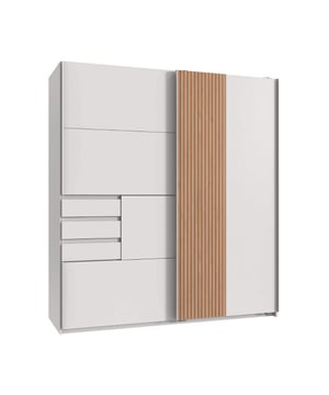 
Productkenmerken: Kledingkast met schuifdeuren 180 cm. 3 lades.Houtlattenlook, inclusief 4 legplanken en 1 kledingroede.Spaanplaten, kwaliteit E1, bedekt met decoratief papier.Gemaakt in Duitsland.Productafmetingen: Lengte 180 cm x Diepte 65 cm x Hoogte 198 cm - Nettogewicht: 138 kg.Pakketafmetingen: Pakket nr. 1: Lengte 94,5 cm x Hoogte 7 cm x Diepte 49 cm - Bruto gewicht: 16,5 kg.Pakket nr. 2: Lengte 202 cm x Hoogte 6,2 cm x Diepte 61,9 cm - Bruto gewicht: 43 kg.Pakket nr. 3: Lengte 207 cm x Hoogte 7,5 cm x Diepte 16,5 cm - Bruto gewicht: 8 kg.Pakket nr. 4: Lengte 104,7 cm x Hoogte 9,6 cm x Diepte 57,2 cm - Bruto gewicht: 25 kg.Pakket nr. 5: Lengte 196,9 cm x Hoogte 3,9 cm x Diepte 47,2 cm - Bruto gewicht: 19 kg.Pakket nr. 6: Lengte 181 cm x Hoogte 6,8 cm x Diepte 57,1 cm - Bruto gewicht: 34 kg.Totaal bruto gewicht: 145,5 kg. Merk: CaliCosy Kleur: Wooden Effect