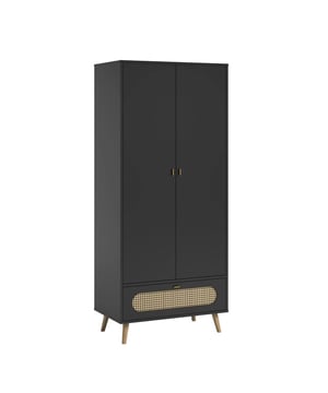 
Ontdek onze kast met 2 deuren en 1 lade Canne om uw kleding op verschillende manieren te organiseren. Binnenin de dubbele deuren vindt u een ruime kledingkast met daarboven een plank om uw accessoires en reistassen neer te leggen. Onderaan de kast bevindt zich een grote lade waarin u uw spullen kunt opvouwen of uw beddengoed kunt opbergen. De Canne-collectie met zijn bohemienstijl en rotan voorkant creëert een warme en comfortabele sfeer, perfect voor zowel volwassenen als kinderkamers. Productbeschrijving: Kleur: verkrijgbaar in wit of zwart met natuurlijke rotaninleg Kast uitgerust met een in hoogte verstelbare plank en kledingstang. De lade is voorzien van een gedempt sluitsysteem. Gemaakt van gemelamineerde spaanplaten. Ladevoorkant met natuurlijke rotaninleg. Massief houten poten. In deze collectie met natuurlijke rotanaccenten vindt u ook een ladekast en een kast. Ontworpen in Europa. Productafmetingen: Diepte: 85 cm x Breedte: 49 cm x Hoogte: 195 cm - Nettogewicht: 66,5 kg Afmetingen van de verpakking: Pakket nr. 1: Breedte: 58 cm x Diepte: 185 cm x Hoogte: 7,5 cm - Bruto gewicht: 27 kg Pakket nr. 2: Breedte: 49 cm x Diepte: 177 cm x Hoogte: 7 cm - Bruto gewicht: 18 kg Pakket nr. 3: Breedte: 58 cm x Diepte: 113 cm x Hoogte: 13,5 cm - Bruto gewicht: 26 kg Merk: CaliCosy Kleur: Black