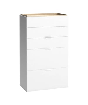 
Met de 4YOU ladekast met 5 lades kiest u voor een stijlvol en elegant opbergmeubel. Dankzij de verschillende opbergniveaus beschikt u over meerdere ruimten om uw kleding of uw boeken en tijdschriften op te bergen. Geweldig, is het niet? Productkenmerken: 5 laden Multi-opbergruimte Gemaakt in Europa Afmetingen: Lengte 75 cm x Breedte 42 cm x Hoogte 126,5 cm Gewicht 52,9 kg Afmetingen verpakking: Pakket 1: Lengte 99 cm x Breedte 47 cm x Hoogte 16 cm - Gewicht 29,4 kg Pakket 2: Lengte 130 cm x Breedte 46,5 cm x Hoogte 9 cm - Gewicht 28,3 kg Met de 4YOU-collectie kiest u voor een stijlvolle en functionele opbergmeubel Dankzij de voorname lijnen zullen de meubelen van 4YOU een nieuwe stijl geven aan uw interieur, waarbij ze balanceren tussen elegantie en moderniteit. Merk: CaliCosy Kleur: White