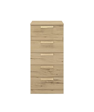 
Kenmerken van het product: De CYRUS collectie bestaat uit 3 meubelen, alle verkrijgbaar in 4 kleuren: gebleekt essen / Helvezia Eiken / Lichtgrijs Eiken / Wit Verschillende functies om alle kamers van het huis in te richten: van de woonkamer tot de slaapkamer en het kantoor Een sober design om aan alle behoeften te voldoen. CYRUS 5-lades commode met corpus en voorkant in spaanplaatpanelen bekleed met imitatiehoutpapier Randen in Dezelfde afwerking, waarvan sommige afgeschuind Handgrepen in vezelplaat met gemiddelde dichtheid en imitatiehoutdecor 5 laden op rolgeleiding Afmetingen:Breedte 81 cm x Hoogte 81 cm x Diepte 45 cm Samenstelling: Spaanplaatpanelen bekleed met imitatiehoutpapier Gebleekt essen / Helvezia-eiken / Lichtgrijs-eiken / Wit Merk: CaliCosy Kleur: Wooden Effect