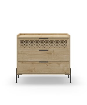 
Productkenmerken: Structuur van melamine spaanplaat. 1 lade met lasergesneden. Zwarte metalen handgrepen. Zwarte metalen poten. Compacte en veelzijdige commode met een modern en etnisch design, versierd met een boeiend geometrisch motief dankzij de deur met lasergesneden. Gemaakt van melamine spaanplaat in de kleur eiken en voorzien van elegante zwarte metalen poten. Productafmetingen: Lengte 90 cm x breedte 40 cm x hoogte 80 cm - Nettogewicht: 39 kg. Afmetingen van het pakket: Pakket nr. 1: Lengte 102,5 cm x breedte 45 cm x hoogte 20 cm - Bruto gewicht: 29,26 kg. Pakket nr. 2: Lengte 75,5 cm x breedte 45 cm x hoogte 19,5 cm - Bruto gewicht: 14,46 kg. Totaal bruto gewicht: 43,72 kg. Merk: CaliCosy Kleur: Wooden Effect