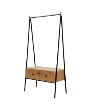 
Deze zwarte metalen garderobekast met 1 lade (eiken decor H170 cm) zal u zeker bevallen en zal perfect staan in een inkomhal, een slaapkamer of een dressing! Dankzij zijn tijdloze industriële stijl en zijn eenvoudig design zal deze garderobekast perfect staan in elke kamer van het huis! Dit meubel is gemaakt van resistente houten panelen bedekt met een imitatie eiken afwerking. De structuur is gemaakt van zwart mat metaal. De structuur is gemaakt van matzwart metaal, dus hij zal jaren meegaan. De kleerkast heeft een grote opberglade om kleren, schoenen of andere accessoires in op te bergen. Het zal er geweldig uitzien in uw huis of kantoor! Dit meubelstuk komt bij u thuis in kitvorm met instructies en alle nodige schroeven en bouten, u hebt maar weinig tijd nodig om het op te zetten! Kenmerken van de kleerkast: Materialen: 12/15 mm resistente spaanplaat / Zwart mat stalen structuur. Afmetingen: B 84 x D 39 x H 170 cm . Gewicht : 17.3 Kg Merk: CaliCosy Kleur: Wooden Effect