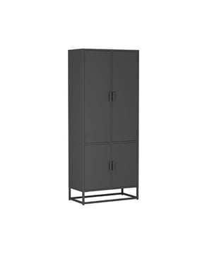 
Hoge kast Luff van LABEL51 is een industrieel meubel gemaakt van metaal, uitgevoerd in de kleur zwart. Een stoer en super functioneel meubel met ontzettend veel mogelijkheden en opties wat mede mogelijk wordt gemaakt door de meegeleverde planken.Hoge kast Luff, uitgevoerd in zwart metaal, is een kast voorzien van vier deuren. Alle deuren zijn in het bezit van een mooi, simplistisch vormgegeven handvat en worden gesloten middels stevige magneten. Achter deze deuren bevindt zich een royale ruimte die geheel naar eigen smaak, wens en doel is in te vullen met de meegeleverde benodigdheden. Zo worden er vier planken meegeleverd om een eigen kastindeling te maken. Dit zorgt ervoor dat deze kast een multifunctioneel item wordt en in vrijwel elke ruimte te gebruiken is.Hoge kast Luff is een trendy, fijn afgewerkte industriële kast voorzien van strakke vormen. Luff biedt de mogelijkheid er alle kanten mee op te kunnen en komt tot zijn recht in een woonkamer, keuken of kantoor. Bij deze kast is een verankeringsset meegeleverd. De kast dient dan ook voor ieders veiligheid te worden verankerd aan de muur.• Hoge kast Luff is eigentijds en past helemaal in de dagelijkse trend• Hoge kast Luff wordt gedemonteerd geleverd en eist wat tijd en handigheid• Hoge kast Luff is handig in gebruik en makkelijk te combineren - Afmeting: 40x90x190 - Kleur: Zwart - Materiaal: Metaal