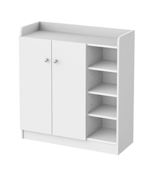 
Deze schoenenkast van HOMCOM is een echt opbergwonder. Binnenin de kast kunnen op drie legborden tot 12 paar schoenen worden opgeborgen en de vier extra vakken zijn perfect voor schoenpoetsmiddelen, accessoires en andere benodigdheden. Het minimalistische ontwerp past bij vele interieurstijlen. Deze slimme opbergoplossing biedt veel ruimte en is daarmee een optimale keuze voor het opbergen van schoenen.Voordelen:Maximaal 12 paar schoenenMinimalistisch ontwerpRobuust en duurzaamVerstelbare binnenplanken - Afmeting: - Kleur: Wit - Materiaal: Spaanplaat
