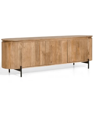 
Ontdek de pure elegantie en de natuurlijke charme van ons TV Meubel Mokka. Met een rijke, warm bruine tint, gecombineerd met duurzaam hout, verandert dit stuk onmiddellijk elke woonruimte in een sfeervolle, warme omgeving. Dit meubelstuk is vervaardigd uit robuust mango hout, bekend om zijn unieke patronen en duurzaamheid. De donkerbruine afwerking versterkt de natuurlijke schoonheid van het hout, waardoor het in elk interieur perfect tot zijn recht komt. De subtiele ronde zijkanten maken het ontwerp af en zorgen voor een zachte, elegante uitstraling. Afmetingen: 56 x 175 x 43 cm en voorzien 3 deurtjes. Merk: Collectables Kleur: Lichtbruin Afmetingen: 175x40x56