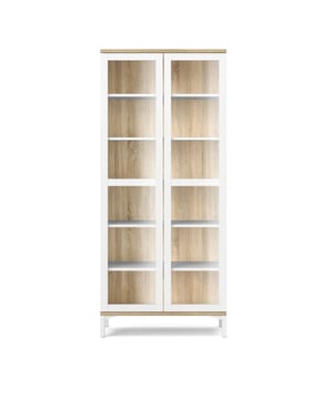 
Productkenmerken : Constructie van spaanplaat.Metalen onderstel.2 glazen deuren met 5 legplanken, waarvan 4 in hoogte verstelbaar.Deuren en lades met push-pull opening.Metalen scharnieren.Productafmetingen : Lengte 88,7 cm x Breedte 36,25 cm x Hoogte 202,8 cm - Nettogewicht: 58,7 kg.Pakketafmetingen :Pakket nr. 1: Lengte 120,7 cm x Diepte 43,0 cm x Hoogte 16,9 cm - Brutogewicht: 29,6 kg.Pakket nr. 2: Lengte 200,0 cm x Diepte 51,0 cm x Hoogte 9,6 cm - Brutogewicht: 31,0 kg.Totaal brutogewicht: 62,8 kg. Merk: CaliCosy Kleur: Wooden Effect