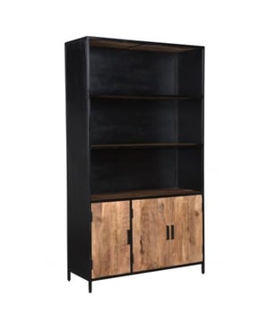 
Livingfurn - Kabinetkast Sturdy 120cm - Mangohout / Gecoat Staal - Afmeting: - Kleur: Zwart - Materiaal: Hout