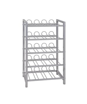 
Productkenmerken: Wijnrek van aluminiumkleurige gelakte stalen buis. 5 niveaus voor ongeveer 35 flessen van 0,5 l. Maximale draaglast: 35 kg. Zelf te monteren.  Productafmetingen: Lengte 34 cm x breedte 22 cm x hoogte 59 cm - Nettogewicht: 2,88 kg. Verpakkingsafmetingen: Pakket nr.1: Lengte 26 cm x breedte 66 cm x hoogte 10 cm - Bruto gewicht: 3,2 kg. Merk: CaliCosy Kleur: Grey