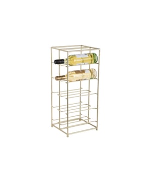 
Wine Rack – stijlvolle opslag voor je wijnEen wine rack van Present Time biedt zowel wand- als vloeroplossingen voor het opslaan van je favoriete wijnen. Kies het model dat het beste bij je stijl past. Elk model is beschikbaar in zwart en goud, waardoor je altijd een elegante en praktische optie hebt om je wijncollectie te presenteren. - Afmeting: 25x22,5x57 - Kleur: Goud - Materiaal: Metaal