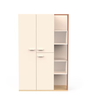 
Productkenmerken: Kledingkast met 3 deuren en 5 open vakken. Eén zijde met legplanken en één zijde met dubbele kledingroede. Spaanplaat met diktes van 15, 22 en 25 mm. Melamine in zandbeige. Staanders van terracotta-melamine. Bodempaneel in melamine met eikenhoutdecor. Handgrepen van kunststof en knoppen in zandbeige. Grote opbergruimte zonder de kamer te overladen, veelzijdige indeling (zijde met legplanken en zijde met kledingroede), robuust en duurzaam, gemakkelijk schoon te maken. Verkrijgbaar in twee kleurencombinaties: Terracotta/Beige/Eiken of Klei/Grijs/Eiken. Productafmetingen: Lengte 119,7 cm x Diepte 51,5 cm x Hoogte 186,9 cm - Nettogewicht: 88,1 kg. Pakketafmetingen: Pakket nr. 1: Lengte 53,5 cm x Hoogte 9 cm x Diepte 129,5 cm - Bruto gewicht: 31,6 kg. Pakket nr. 2: Lengte 51,7 cm x Hoogte 6 cm x Diepte 193 cm - Bruto gewicht: 32,4 kg. Pakket nr. 3: Lengte 44,1 cm x Hoogte 7,7 cm x Diepte 192,2 cm - Bruto gewicht: 27,4 kg. Totaal bruto gewicht: 91,4 kg.  Merk: CaliCosy Kleur: Wooden Effect