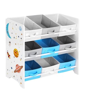
Productkenmerken: Opbergrek voor kinderen voor speelgoed en boeken. 9 verwijderbare stoffen dozen met handgrepen. Ideaal voor kinderkamers, speelkamers, kinderdagverblijven, scholen. Kleine afmetingen voor ruimtebesparing. Eerste stap naar de maan: planeten en sterren zullen uw kleintjes aantrekken om hun kamer schoon en opgeruimd te houden. Licht aflopend voor een betere grip van objecten door het kind. Hoogte aangepast aan kindermaat. Kleur: wit, blauw, grijs, planeten en sterrenpatroon. Productafmetingen: Breedte 29,5 cm x Lengte 62,5 cm x Hoogte 60 cm - Nettogewicht: 6,5 kg. Verpakkingsafmetingen: Breedte 10,5 cm x Hoogte 35,3 cm x Diepte 67,4 cm - Brutogewicht: 6,4 kg. Merk: CaliCosy Kleur: White