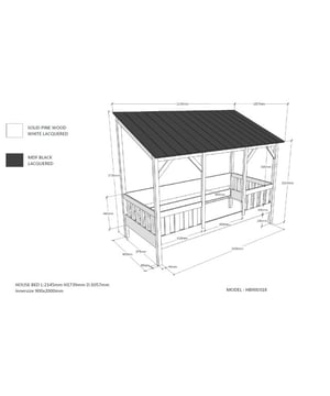 
Dit huisbed in wit (90x200) uit de HOUSEBED collectie is vervaardigd uit massieve den en hoogwaardig gelakte MDF. Rondom het bed is een hekje voorzien om de veiligheid van het bed te garanderen. Bij deze combinatie zijn white roof 3 panels en een bedlade inbegrepen.Ontdek de belangrijkste kenmerken van dit product in onderstaande punten:- Massief den- Hoogwaardig gelakt MDF- Veilig hekje- White roof 3 panels- Inclusief bedladeAndere zaken die goed zijn om te weten:- Trendy stijl- In slechts 150 minuten gemonteerd- Het pakket wordt in 4 dozen geleverd- Het artikel is afgewerkt met een Lak- Volgens de hoogste normen gecertificeerd. gecertificeerd- Gemaakt van FSC gekeurd hout- Exclusief lattenbodem- Gemaakt van Combinatie van massief grenen EN MDF- Geen Soft-CloseOver het merkVipack is een familiebedrijf gespecialiseerd in de ontwikkeling en distributie van meubilair voor kinderen en jongeren. Onze kracht is de voortdurende ontwikkeling van nieuwe producten volgens de laatste trends van vandaag. Hierdoor kunnen we een breed assortiment commerciële producten met een eigentijdse look aanbieden tegen een betaalbare prijs.Ons assortiment omvat een verscheidenheid aan zorgvuldig vervaardigde stukken. Elk item is zorgvuldig ontworpen voor zowel kinderen als ouders. We besteden speciale aandacht aan details zoals ergonomie, veelzijdigheid en gebruiksgemak, zodat onze meubels naadloos in je dagelijkse routine passen. Van stevige constructies en niet-giftige materialen tot veilige sluitingen en gladde afwerkingen, elk aspect van onze meubels is zorgvuldig ontworpen om je kleintje een veilige en stijlvolle omgeving te bieden.  - Afmeting: - Kleur: Wit - Materiaal: Hout