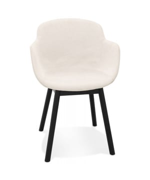 
Een comfortabele elegante en handige stoel De 'ROSSINI' stoel met armleuningen van beige stof en poten van zwart hout heeft een opvallend design met een ondersteunende rugleuning een robuuste structuur en een comfortabele zitting. Deze comfortabele en decoratieve stoel met armleuningen treedt op de voorgrond om uw interieur net dat tikkeltje meer te geven. Hij is een uitstekende keuze om samen met vrienden van een etentje te genieten spelletjes te spelen en lange gesprekken te voeren. Er is niets zo leuk om in een comfortabele stoel van gezellige en ontspannende momenten te genieten. De 'ROSSINI' stoel met armleuningen is hiervoor een uitstekende keuze. Dankzij de gevulde zitting geeft de stoel u een optimaal comfort zonder aan elegantie in te boeten. De stoel blijft er vanuit elke hoek prachtig uitzien. Met zijn strakke design en verfijnde lijnen trekt de 'ROSSINI' stoel in elke ruimte de aandacht. De robuuste hoeken en de mooie vormen geven karakter aan elk interieur en maken van de stoel de perfecte oplossing voor lange avonden met vrienden of familie. U kunt de 'ROSSINI' stoel perfect met andere stoelen in dezelfde stijl combineren. U kunt kiezen voor dezelfde kleur of voor andere kleuren om wat meer cachet aan een ruimte te geven. Bovendien is deze stoel uitstekend bestand tegen verkleuring. - Afmeting: 59x54x80 cm - Kleur: Beige - Materiaal: Hout Textiel