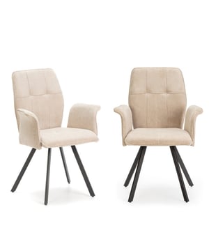
Productkenmerken:Set van 2 stoelen.Zit- en rugleuning: Stof, poten van zwart gelakt metaal.Bekleding: 93% polyester en 7% acryl.Zittingdichtheid: 25 kg schuim.Rugleuningdichtheid: 18 kg schuim. Productafmetingen: Lengte 62 cm x Breedte 60 cm x Hoogte 47/67/89 cm - Nettogewicht: 7,3 kg. Totaal nettogewicht: 14,6 kg.Pakketafmetingen:Pakket nr.1: Lengte 77 cm x Diepte 44 cm x Hoogte 55,5 cm - Bruto gewicht: 17,32 kg. Merk: CaliCosy Kleur: Beige