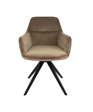 
Tom, een symbool van elegantie en verfijning. Gehuld in een tijdloze velvetstof en met een zwart metalen onderstel dat je 360 graden vrijheid geeft om te draaien. Merk: Kick Collection Kleur: Taupe Hoogte: 85 cm Breedte: 57 cm Diepte: 57 cm Zithoogte: 50 cm Zitdiepte: 43 cm Hoogte armleuning: 65 cm