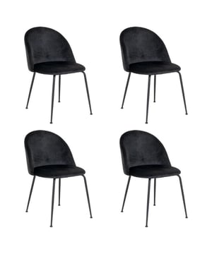 
Zwarte eetkamerstoelen met fluwelen bekleding voor een moderne uitstraling De Lewis & Loft Lowen eetkamerstoelen zijn de perfecte aanvulling op jouw eetkamer. Deze stijlvolle zwarte stoelen combineren een luxe uitstraling met maximaal comfort, dankzij de zachte fluwelen bekleding en het stevige stalen onderstel. De ergonomische vorm van de eetkamerstoel zorgt voor optimaal zitcomfort, ideaal voor lange diners of gezellige momenten aan tafel. Deze set van vier eetstoelen brengt elegantie en functionaliteit in jouw interieur.  Specificaties: Merk Lewis & Loft Product: Eetkamerstoel Model: Lowen Zwart Material: Fluweel en staal Afmetingen: 56x51x76 cm Zithoogte: 46 cm Zitdiepte: 43,5cm Set van 4 Gewicht: 17,60 kg  Luxe fluwelen materiaal De eetkamer stoel fluweel van Lewis & Loft biedt niet alleen comfort, maar ook een elegante uitstraling. De fluwelen bekleding voelt zacht aan en is makkelijk te onderhouden. Deze zwarte stoel met fluweel is perfect voor wie houdt van een luxueuze en moderne sfeer in de eetkamer.  Geschikte afmetingen voor elke eetkamer De eetkamerstoelen van Lewis & Loft zijn compact maar comfortabel, met een zithoogte van 46 cm en een zitdiepte van 43,5 cm. De stoelen zijn ontworpen om moeiteloos te passen onder de meeste eettafels, zodat ze perfect zijn voor elk type eetkamer of eethoek.  Moderne uitstraling en duurzaamheid Deze zwarte eetkamerstoelen combineren stijl en functionaliteit. Het stevige stalen frame zorgt voor duurzaamheid, terwijl het fluwelen oppervlak een modern en stijlvol element toevoegt aan je interieur. Deze eetstoel is de ideale keuze voor wie een combinatie zoekt van design en comfort.Materiaal: FluweelKleur: ZwartAfmetingen: Hoogte: 76CM x breedte: 51CM x Lengte: 56CM