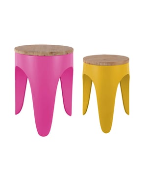
Stool Set Double Funky – kleurrijk en retroDe Double Funky krukjes van Leitmotiv zijn een setje van opvallende trendkleuren, die een speelse en moderne uitstraling geven aan elke ruimte. De houten top zorgt voor een mooie retro look, waardoor deze krukjes zowel praktisch als stijlvol zijn. Perfect voor extra zitplaatsen of als decoratief element in je interieur. - Afmeting: 40,5x30x30 & 35,5x24x24 - Kleur: Multicolor - Materiaal: Metaal
