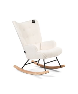 
Heerlijke zachte Aemely schommelstoel bekleed met een super leuke, witte schapenstof. Perfect voor bijvoorbeeld op de baby kamer of in de woonkamer! De zachte stof en dikke vulling zorgen voor een fijn zitcomfort. De rug is 67 cm lang en de diepte 45cm. De totale hoogte van de stoel is 92 cm, de diepte 68 cm en de breedte 65 cm. Materiaal Bekleding: Kunstschapenstof Frame: Metaal Poten: Massief beukenhout Kleur Bekleding: Wit Frame: Zwart Poten: Natuurlijk beukenhout Afmetingen Hoogte: 92 cm | diepte: 80 cm | breedte 65 cm Zithoogte: 45 cm | Zitdiepte: 45 cm Montage Poten en frame moeten gemonteerd worden Duidelijke handleiding bijgeleverd   Merk: Aemely Materiaal: Stof;Metaal;Hout Kleur: Wit