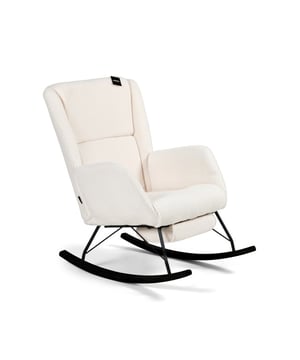 
Aemely Schommelstoel 'Relax' Wit Teddy - Modern Design met Zwarte Poten Deze stijlvolle schommelstoel met luxueuze teddy bekleding combineert moderne esthetiek met praktisch comfort voor ouders. Ideaal voor het voeden van je baby, ontspannen momenten of gewoon lekker wegdromen - deze elegante babykamer schommelstoel brengt rust en stijl samen. Het zwarte metalen frame met bijpassende zwarte poten creëert een eigentijdse, minimalistische look die perfect past in moderne interieurs. Deze teddy schommelstoel is een echte eyecatcher in elke babykamer of woonruimte.  Belangrijkste kenmerken van deze schommelstoel Uitklapbare voetsteun voor complete relaxatie - Leg je voeten comfortabel omhoog tijdens het voeden of wiegen, wat zorgt voor optimale ontspanning van je hele lichaam Hoge rugleuning met armleuningen voor perfecte ondersteuning - De 68cm Merk: Aemely Materiaal: Stof;Metaal;Hout Kleur: Wit