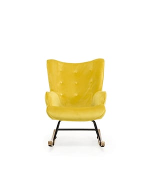 
Met deze Geel velvet bekleedde 'Steerne' schommelstoel haalt u een pronkstuk met koninklijke allure in huis. Iedereen die op deze prachte Aemely schommelstoel gaat zitten komt zeker aan zijn ontspanning / rust toe. De elegante velvet / velours stoffering in combinatie met de houten poten & het stalen frame maakt deze schommelstoel een pracht exemplaar. Wilt u de show stelen met een pronkstuk in uw woonkamer en die helemaal voldoet aan de laatste design trends? Koop dan nu deze fantastische schommelstoel. De zachte velours stof en dikke vulling zorgen voor een fijn zitcomfort. De rug is ongeveer 64 cm lang en de zitdiepte is 45cm. De totale hoogte van de stoel is 92 cm, de diepte 74 cm en de breedte 66 cm. Materiaal Bekleding: Velvet / Fluweel Frame: Metaal Poten: Beukenhout Kleur Bekleding: Geel Frame: Zwart Poten: Natuurlijk Merk: Aemely Materiaal: Stof Kleur: Geel EAN: 8720929910090