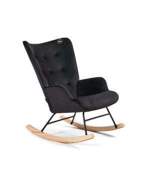 
De Aemely® schommelstoel steerne zwart is een super zachte stoel bekleed in een zwart fluwelen stof. Deze Aemely schommelstoelstoel is perfect voor op de baby kamer of als pronkstuk in de woonkamer! De zachte velours stof en dikke vulling zorgen voor een fijn zitcomfort. De rug is ongeveer 64 cm lang en de zitdiepte 45cm. De totale hoogte van de stoel is 95 cm, de diepte 84 cm en de breedte 68 cm. Materiaal Bekleding: Velvet / Fluweel Frame: Metaal Poten: Beukenhout Kleur Bekleding: Zwart Frame: Zwart Poten: Natuurlijk beukenhout Afmetingen Hoogte: 95 cm | diepte: 84 cm | breedte 68 cm Zithoogte: 45 cm | Zitdiepte: 45 cm Montage Poten en frame moeten gemonteerd worden Duidelijke handleiding Merk: Aemely Materiaal: Stof;Metaal;Hout Kleur: Zwart