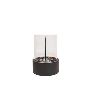 
WHAT A FIREPLACE - This is the ultimate ambiance creator. There is no place better than in front of a fireplace. With his size and design the metal tableburner is very compact. The metal/ glass table burner always fit. This bio brander works with bio ethanol and has a fire stopper to end the fire. Create a cozy home with these colourful table bio ethanol burners.  Important features:- Made of metal/glass- Stones included- Metal fire distinguisher included- Bio ethanol not included. - Size: 21x21x28 cm Styling tip: Place the table burner on the table and cuddle up around it. Enjoy!  Merk: Table Burner - Round - Metal/Glass - Black - 21x21x28 cm