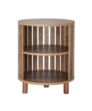 
Productkenmerken:  Rond bijzettafeltje.3 legplanken.Brede opening voor toegang tot de planken.4 gelakte houten poten.Productafmetingen: Breedte 40 cm x Lengte 40 cm x Hoogte 50 cm - Nettogewicht: 6,4 kg.Paketafmetingen: Pakket nr. 1: Breedte 44,8 cm x Lengte 45 cm x Hoogte 11,5 cm - Brutogewicht: 7 kg. Merk: CaliCosy Kleur: Wooden Effect