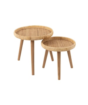 
Set Of 2 Side Tables Lurne Rattan/Fir Wood Natural Width60Height56.5Length60Weight2.9 kgCollectionZomer 2024Colour NaturalMaterial compositionFir wood(35%),plywood(20%),rattan(45%) Materiaal:
