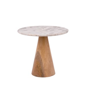 
De Force tafel van Leitmotiv combineert luxe marmer met duurzaam mangohout. Een echte, natuurlijke smaakmaker voor in jouw keuken of woonkamer dus! De Force is verkrijgbaar in twee maten. Waar ga jij voor? - Afmeting: 50x50x38cm - Kleur: Bruin - Materiaal: Marmer
