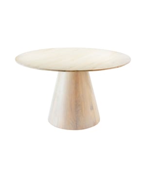 
This is JOE!Ontdek de stijlvolle ronde eettafel JOE, gemaakt van duurzaam mangohout met een whitewash coating. Met zijn moderne cone poot voegt deze tafel een eigentijds accent toe aan je eetruimte. Merk: Kick Collection Kleur: Wit Hoogte: 76 cm Breedte: 120 cm Diepte: 120 cm Gewicht: 50,06 kg Materiaal: mango hout