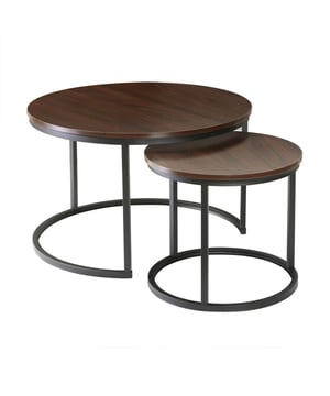 
Deze 2 nestende salontafels zijn ideaal voor kleine ruimtes omdat ze geen ruimte innemen en je ruimte besparen. Je kunt het gebruik van de 2 tafels aanpassen aan je behoeften en wensen. Deze salontafels zijn zeer praktisch in het dagelijks leven om te eten of te werken. Hun industriële ontwerp past bij elke interieurstijl. Productkenmerken: Set van 2 nestende salontafels met ronde vorm, zwarte metalen poten. Gemaakt van gelamineerde spaanplaten, dubbelzijdig, met zwarte metalen buizen. Productafmetingen : Lengte: 70 cm x Breedte: 70 cm x Hoogte: 45,5 cm - Netto gewicht: 9,05 kg. Verpakkingsafmetingen : Pakket nr. 1: Lengte: 78 cm x Hoogte: 9 cm x Diepte: 75 cm - Bruto gewicht: 10,10 kg. Merk: CaliCosy Kleur: Wooden Effect