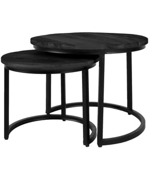
Op zoek naar een gave salontafel set van 2? Wij stellen je voor aan Salontafel Jelle Set van 2! De industriële salontafel set van 2 is gemaakt van zwart massief mango hout in combinatie met een zwart metalen frame.De tafels kunnen afzonderlijk van elkaar neer gezet worden of juist bij elkaar! De twee tafeltjes passen perfect in elkaar en hierdoor ontstaat een speels effect. Het ronde tafelblad (1,5 cm dik) is gemaakt van duurzaam mangohout.Deze prachtige salontafel set wordt gratis bij je thuis bezorgd! Na ontvangst kan je de set direct een mooie plek in huis geven. De tafels zijn namelijk al in elkaar gezet. Mocht de set van 2 na ontvangt toch geen match zijn met jouw interieur, is het uiteraard mogelijk de set te retourneren. De retourkosten voor dit product zijn €7.95. Afmetingen: Kleine tafel: 33 x 42 x 42 cmGrote tafel: 39 x 54 x 54 cmOnderhoudMangohout heeft in het algemeen weinig onderhoud nodig en is behandeld tegen vocht en vlekken. Wij geven echter geen garantie op het eventueel ontstaan van oneffenheden. Om beschadigingen, vlekken en kringen te voorkomen, raden wij aan om onderzetters en/of viltjes te gebruiken.Het mangohout is afgewerkt met een laklaag. Om het hout mooi en levendig te houden raden wij aan om het hout 2 tot 4 keer per jaar te behandelen met Elite Polish. Merk: Home67 Materiaal: Mangohout,Metaal Kleur: Zwart EAN: 8785255819219