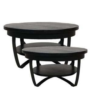 
Meet Cilamon! Salontafel Cilamon is puur en robuust. De twee salontafels verschillen in hoogte, hierdoor kunnen ze gemakkelijk onder elkaar geschoven worden. Dankzij de dubbele plaat van de salontafel heb je extra opbergruimte, voor bijvoorbeeld tijdschriften, boeken, onderzetters en de afstandsbediening. Deze set bestaat uit twee ronde tafels met de afmetingen 70 x 70 x 34 en 90 x 90 x 42 cm. Onderhoud Mangohout heeft in het algemeen weinig onderhoud nodig en is behandeld tegen vocht en vlekken. Wij geven echter geen garantie op het eventueel ontstaan van oneffenheden. Om beschadigingen, vlekken en kringen te voorkomen, raden wij aan om onderzetters en/of viltjes te gebruiken. Het mangohout is afgewerkt met een laklaag. Om het hout mooi en levendig te houden raden wij aan om het hout 2 tot 4 keer per jaar te behandelen met Elite Polish. Merk: Home67 Materiaal: Mangohout,Metaal Kleur: Zwart EAN: 8785255819202