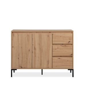 
Ontdek onze Buffetkast met 2 deuren, 3 laden en 1 plank L120 cm - Plock. Met meerdere opbergmogelijkheden kunt u met deze buffetkast al uw spullen organiseren en opbergen. Het decoratieve eikenhouten ontwerp geeft een warme en eigentijdse uitstraling aan uw interieur. Productkenmerken: Materialen: Spaanplaat / Metalen poten. 2 deuren. 3 laden. 1 plank. Eikenhouten decor. Productafmetingen: Lengte 120 cm x Breedte 40 cm x Hoogte 87 cm - Netto gewicht: 44,6 kg. Verpakkingsafmetingen: Verpakking nr. 1: Lengte 102,5 cm x Hoogte 48,5 cm x Diepte 12,5 cm - Bruto gewicht: 24,7 kg. Verpakking nr. 2: Lengte 130,5 cm x Hoogte 49 cm x Diepte 10 cm - Bruto gewicht: 23,7 kg. Totaal bruto gewicht: 48,4 kg. Merk: CaliCosy Kleur: Wooden Effect