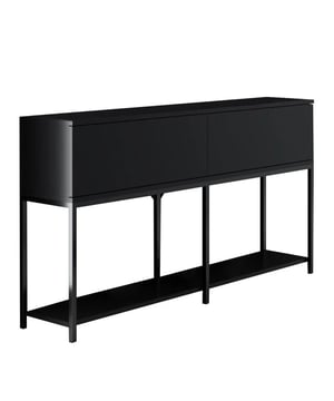 
Productkenmerken: Gemaakt van melamine spaanplaten. FSC-gecertificeerd, wat betekent dat het product voor 100% is gemaakt van gerecycled hout uit duurzaam beheerde bossen. Metalen poten. Antraciet en zilverkleurig. Melamine coating voor een gladde en glanzende afwerking. Productafmetingen: Lengte 150 cm x Hoogte 80 cm x Breedte 30 cm - Nettogewicht: 25 kg. Verpakkingsafmetingen: Verpakking nr. 1: Lengte 38 cm x Hoogte 10 cm x Breedte 155 cm - Brutogewicht: 26 kg. Merk: CaliCosy Kleur: Black